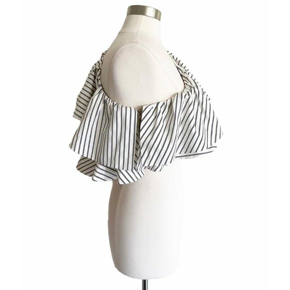 AMUR Jessica Off White Single Shoulder Top Sz M - Picture 3 of 11